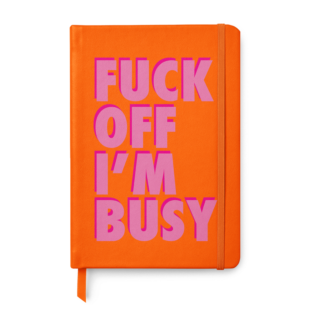 Fuck off I'm Busy Leather Style Notebook #4 image
